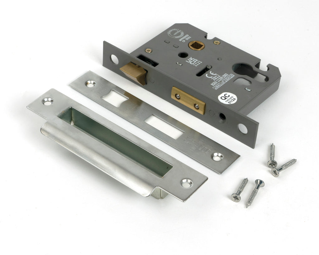 White background image of From The Anvil's Satin Stainless Steel Euro Profile Sash Lock | From The Anvil