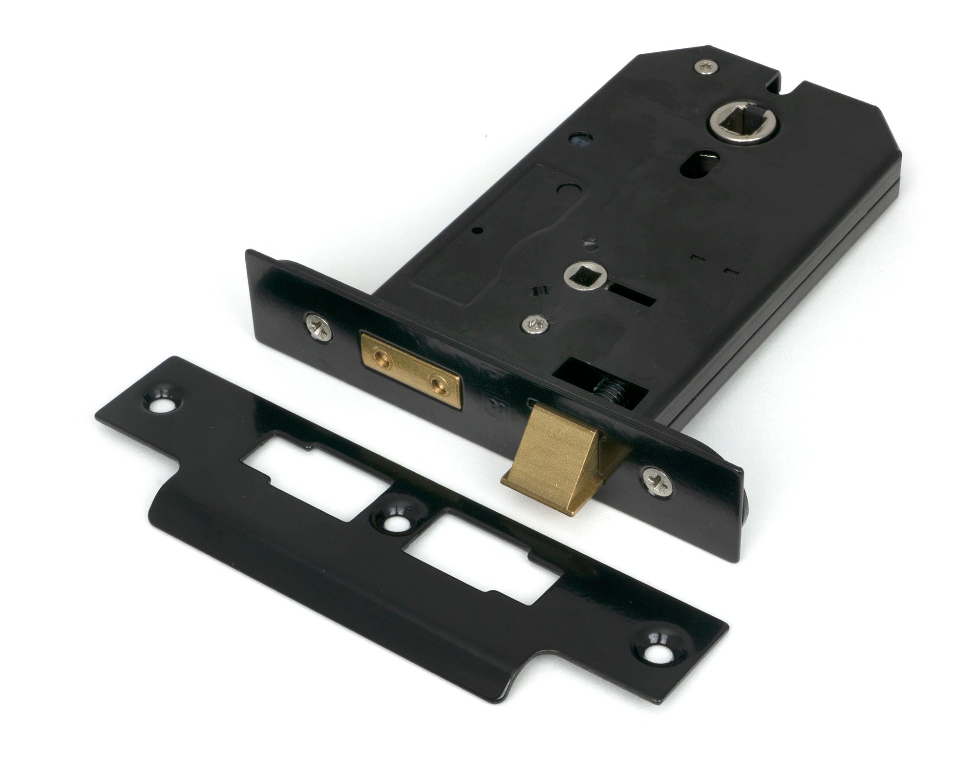 From The Anvil's Black Horizontal Bathroom Lock