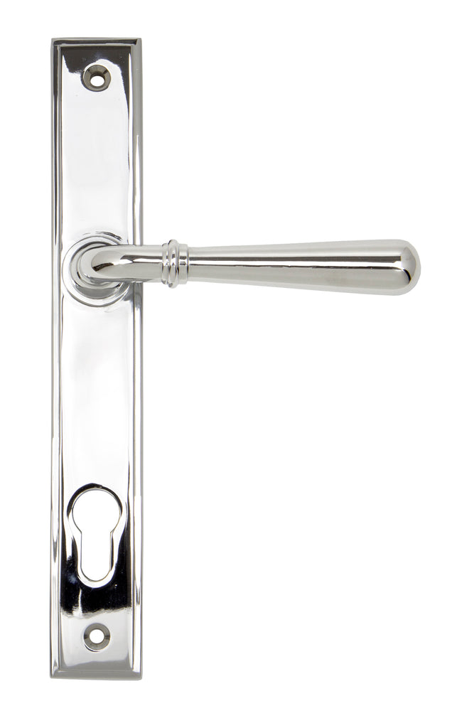 From The Anvil's Polished Chrome Newbury Slimline Lever Espag. Lock Set