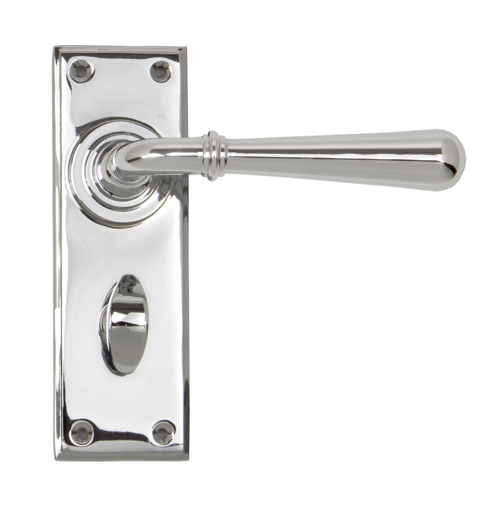 White background image of From The Anvil's Polished Chrome Newbury Lever Bathroom Set | From The Anvil