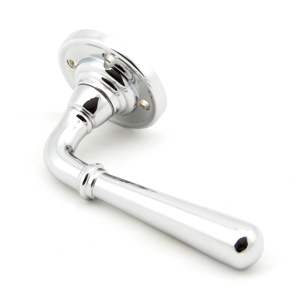 White background image of From The Anvil's Polished Chrome Newbury Lever on Rose Set | From The Anvil