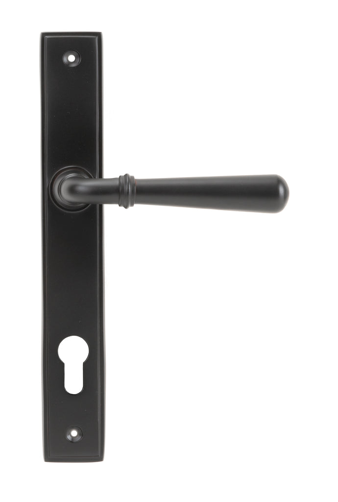 From The Anvil's Aged Bronze Newbury Slimline Lever Espag. Lock Set