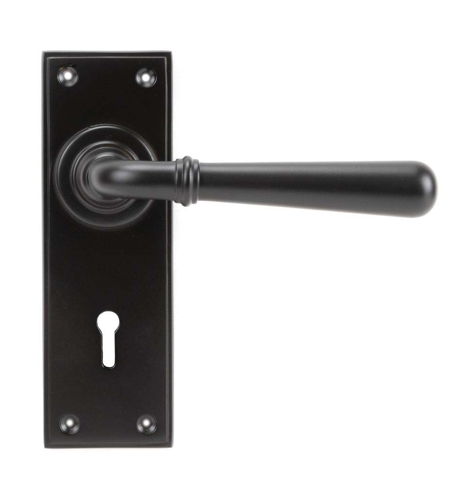 White background image of From The Anvil's Aged Bronze Newbury Lever Lock Set | From The Anvil