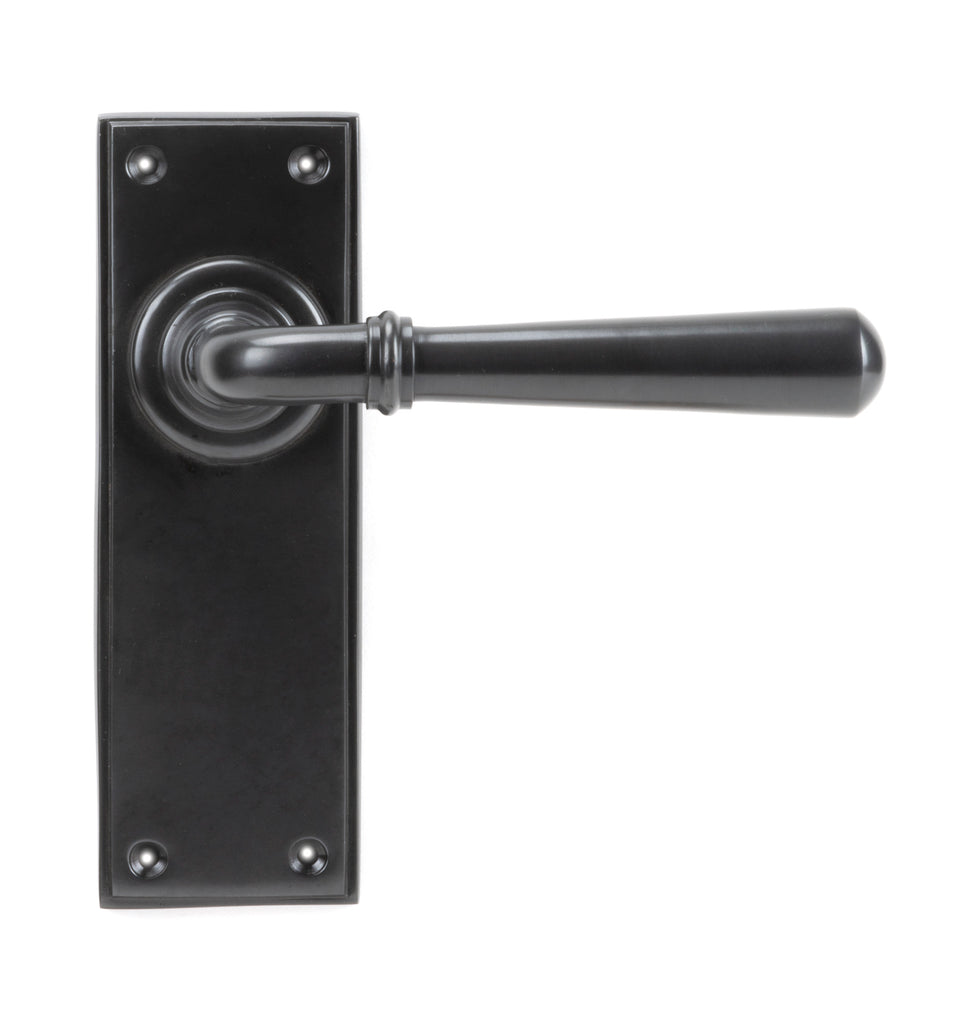 White background image of From The Anvil's Aged Bronze Newbury Lever Latch Set | From The Anvil