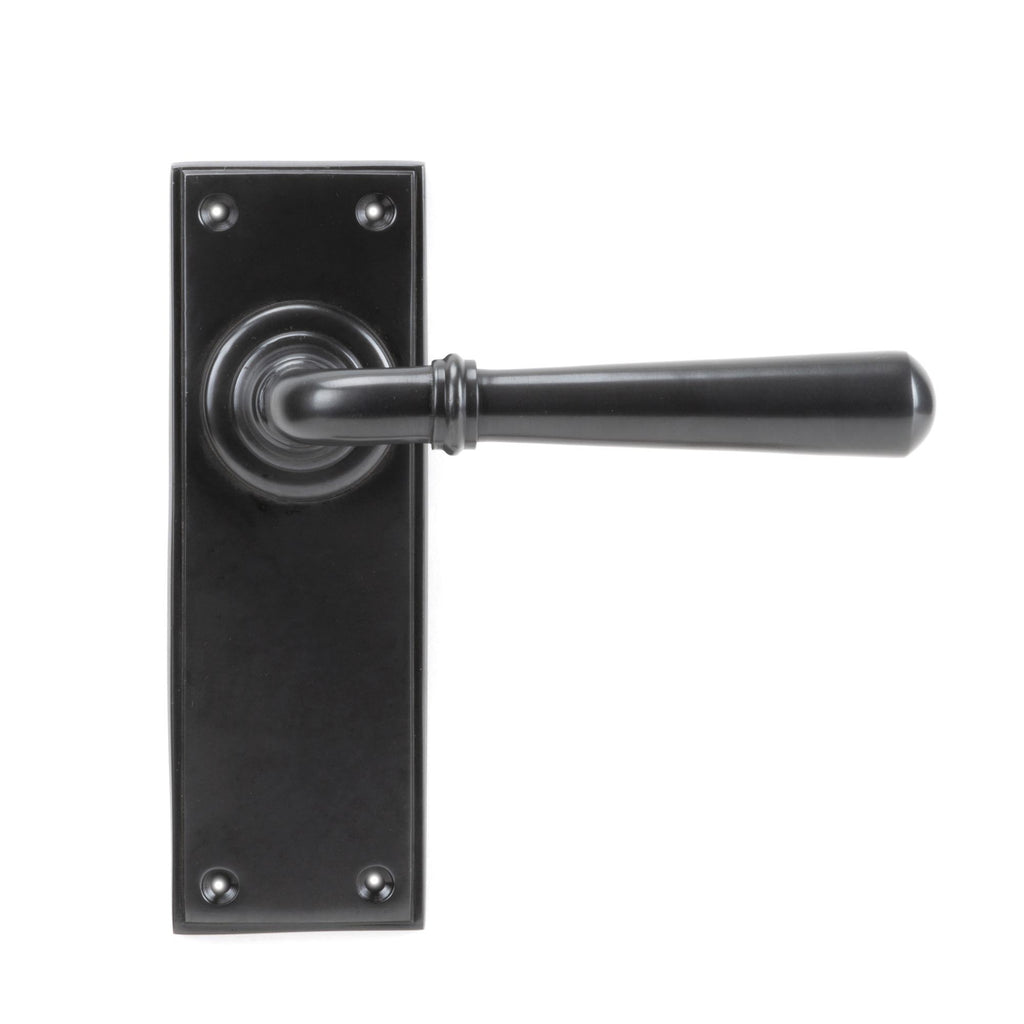White background image of From The Anvil's Aged Bronze Newbury Lever Latch Set | From The Anvil