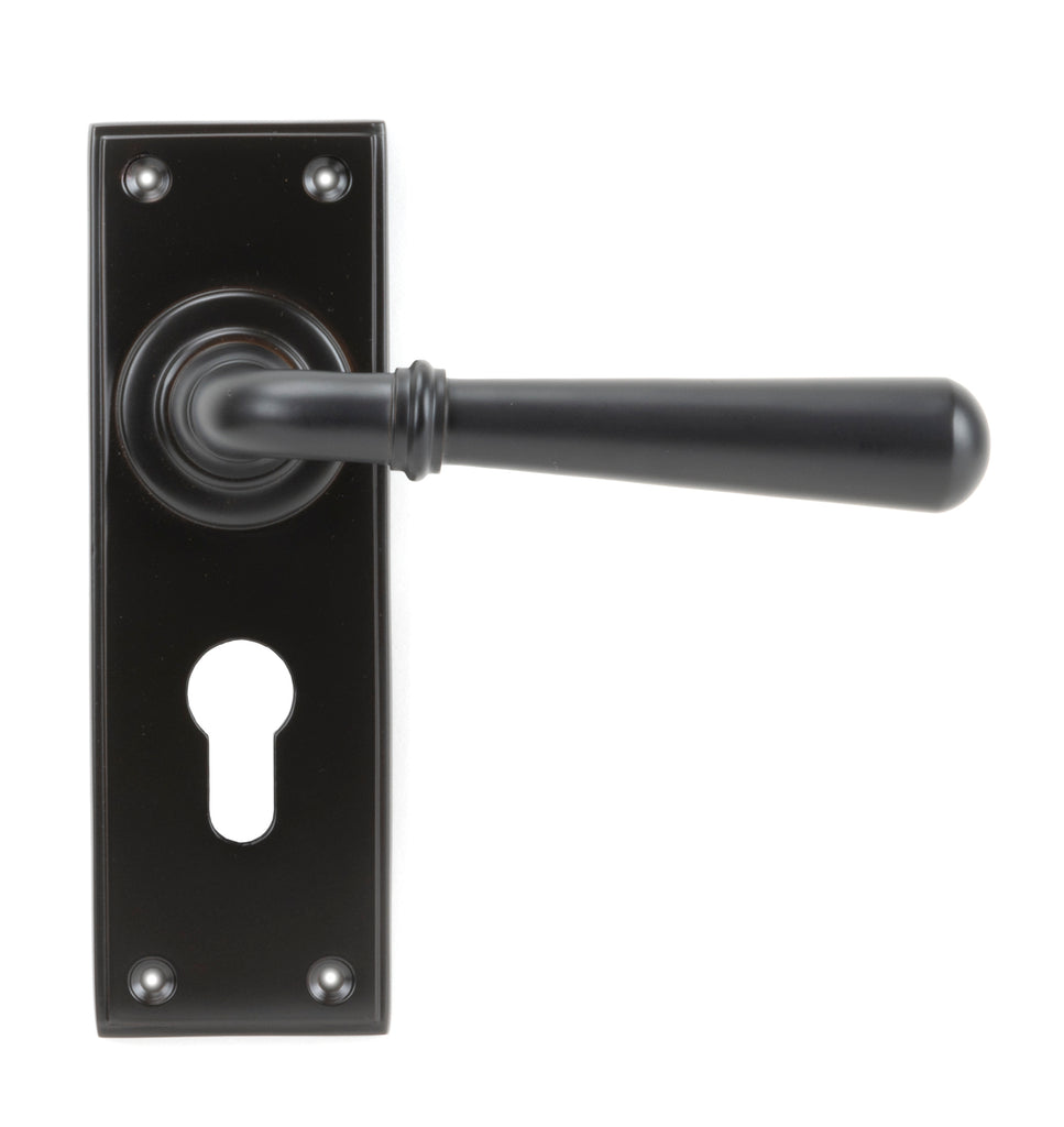 White background image of From The Anvil's Aged Bronze Newbury Lever Euro Lock Set | From The Anvil