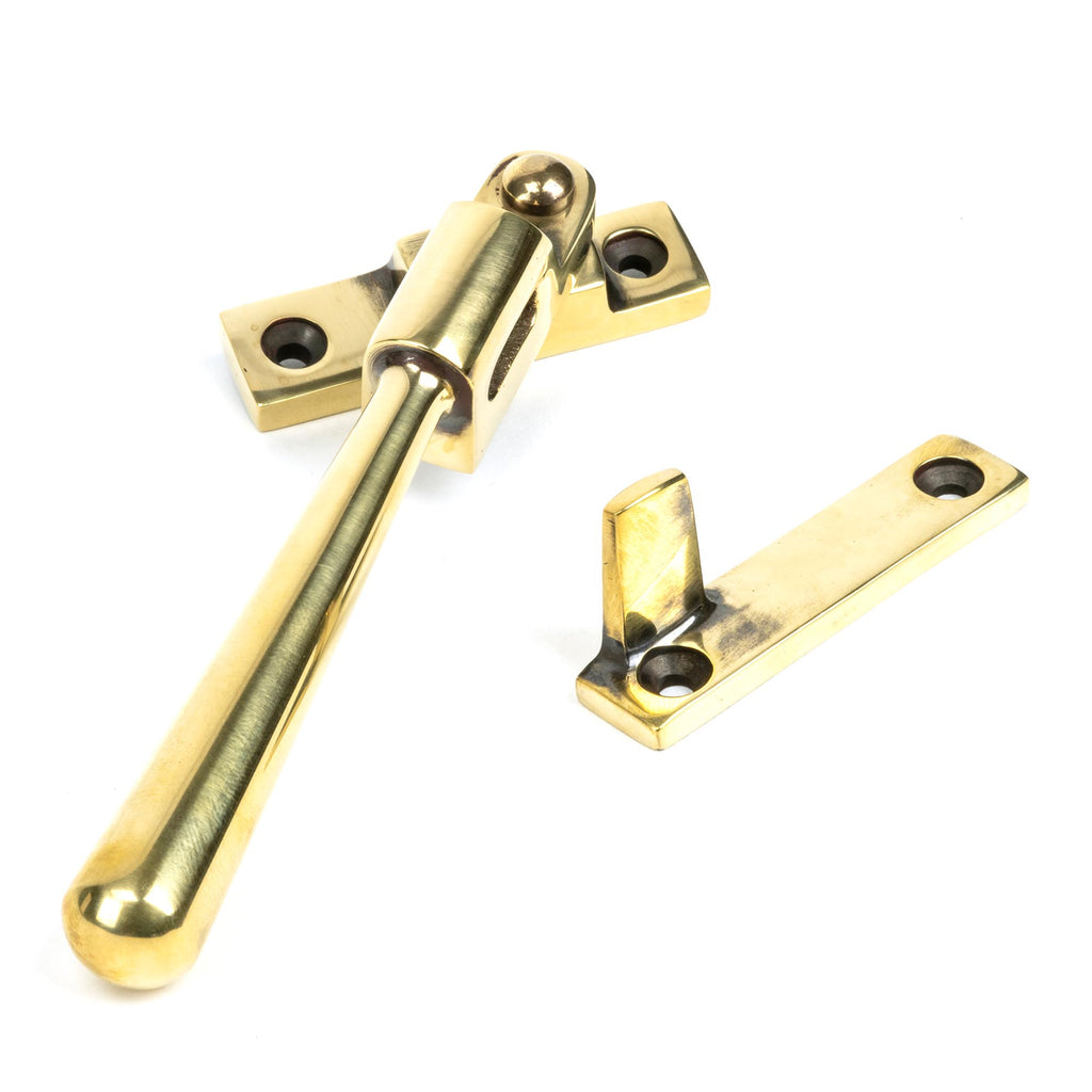 White background image of From The Anvil's Aged Brass Night-Vent Locking Newbury Fastener | From The Anvil