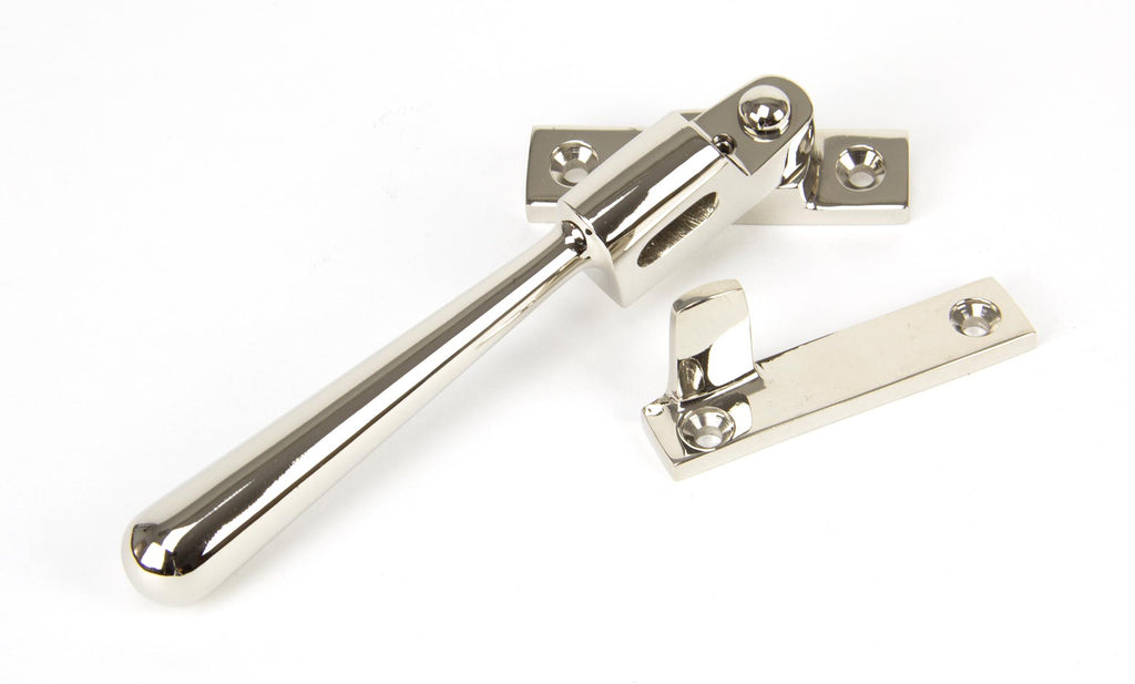 White background image of From The Anvil's Polished Nickel Night-Vent Locking Newbury Fastener | From The Anvil