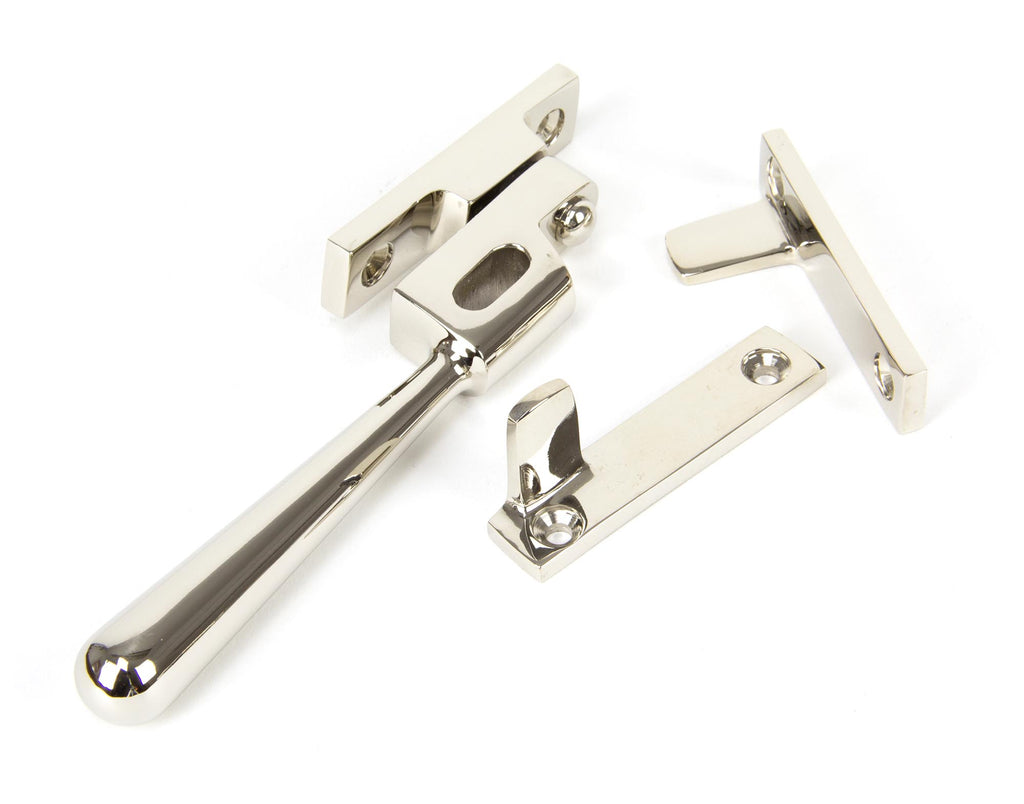 White background image of From The Anvil's Polished Nickel Night-Vent Locking Newbury Fastener | From The Anvil