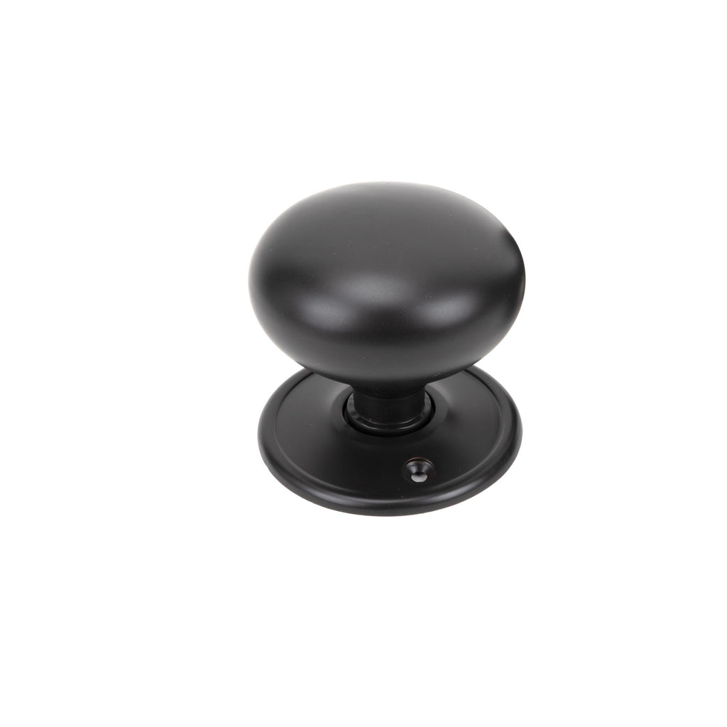 White background image of From The Anvil's Aged Bronze 57mm Mushroom Mortice/Rim Knob Set | From The Anvil