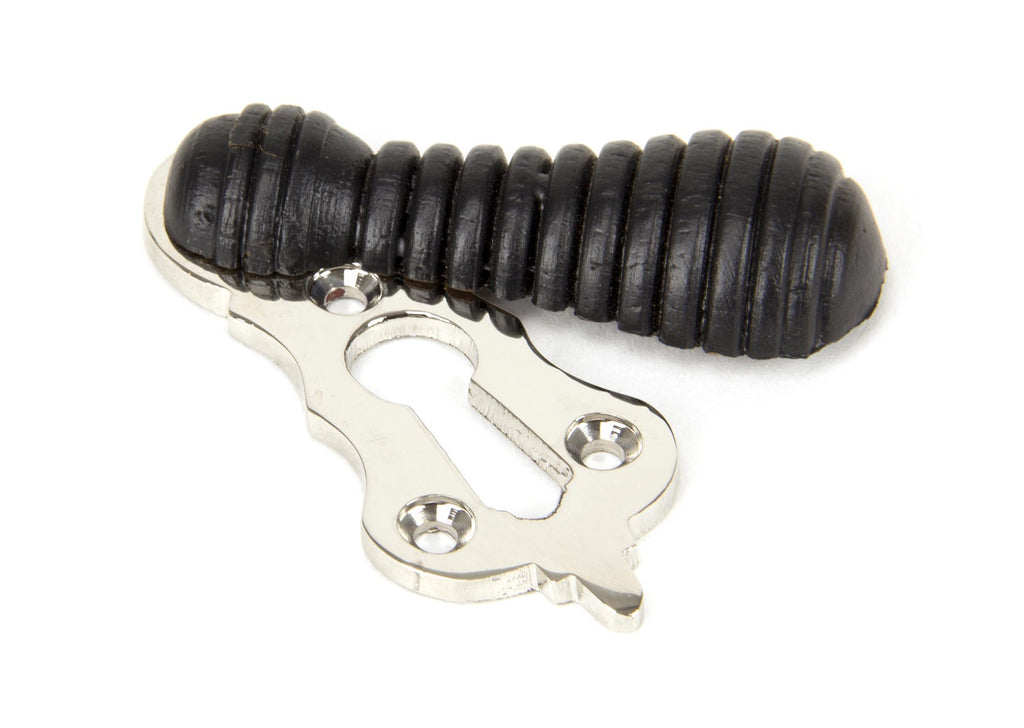 White background image of From The Anvil's Ebony Polished Nickel Beehive Escutcheon | From The Anvil