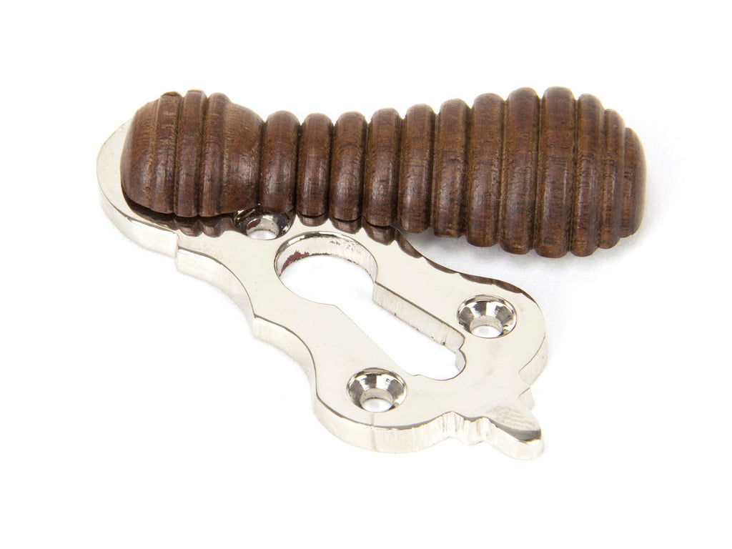 White background image of From The Anvil's Rosewood Polished Nickel Beehive Escutcheon | From The Anvil