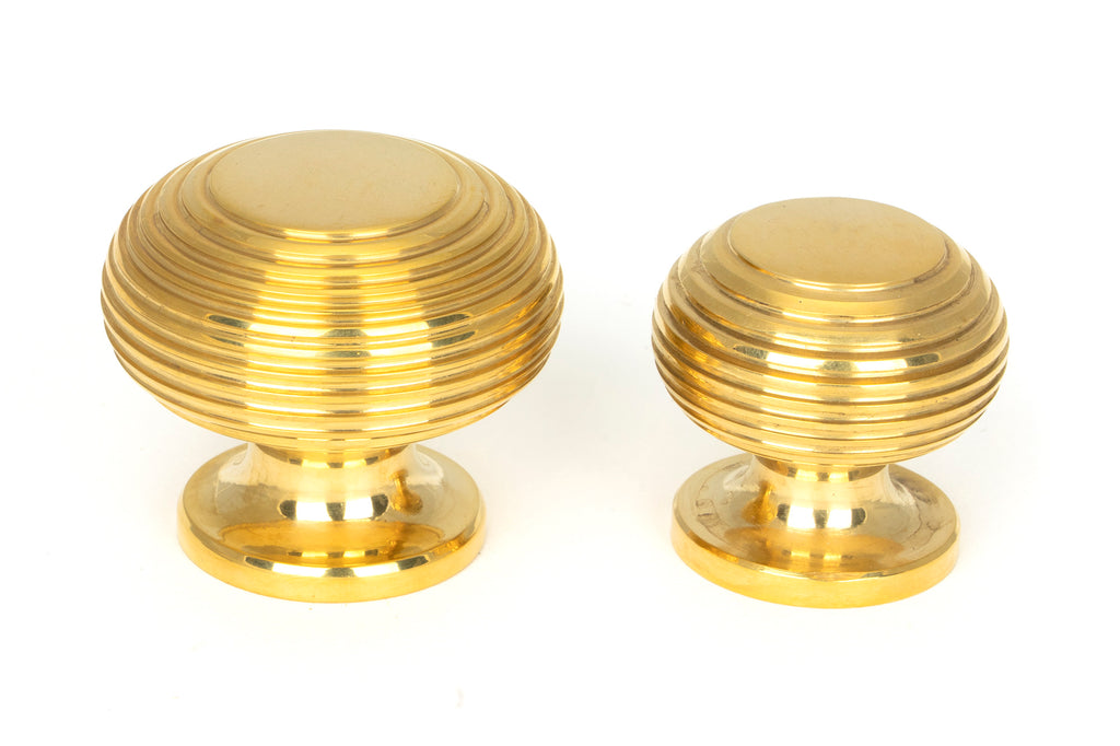 White background image of From The Anvil's Polished Brass Beehive Cabinet Knob | From The Anvil