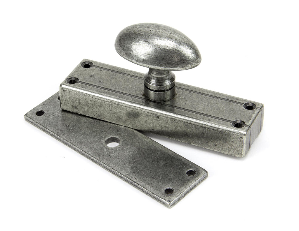 White background image of From The Anvil's Pewter Patina Cremone Bolt | From The Anvil