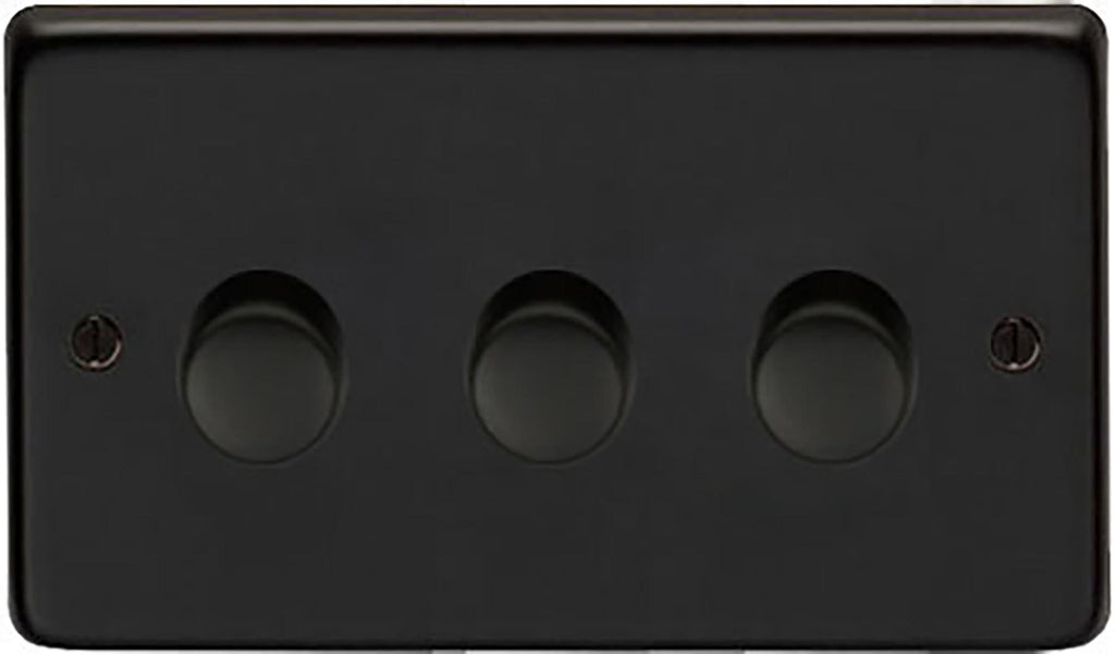 White background image of From The Anvil's Matt Black LED Dimmer Switch | From The Anvil