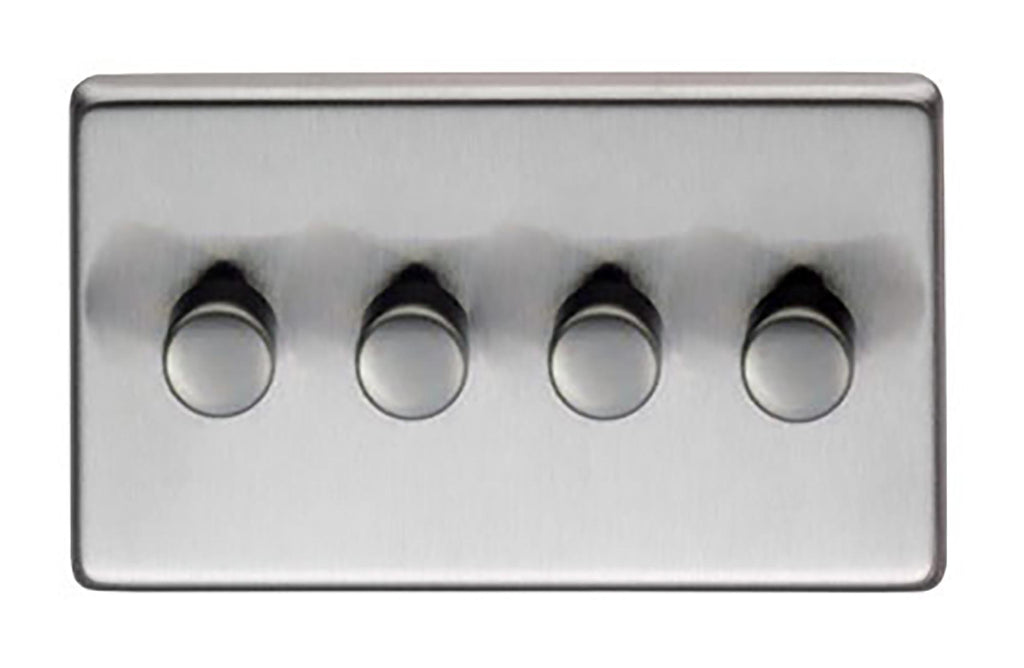 White background image of From The Anvil's Satin Stainless Steel LED Dimmer Switch | From The Anvil
