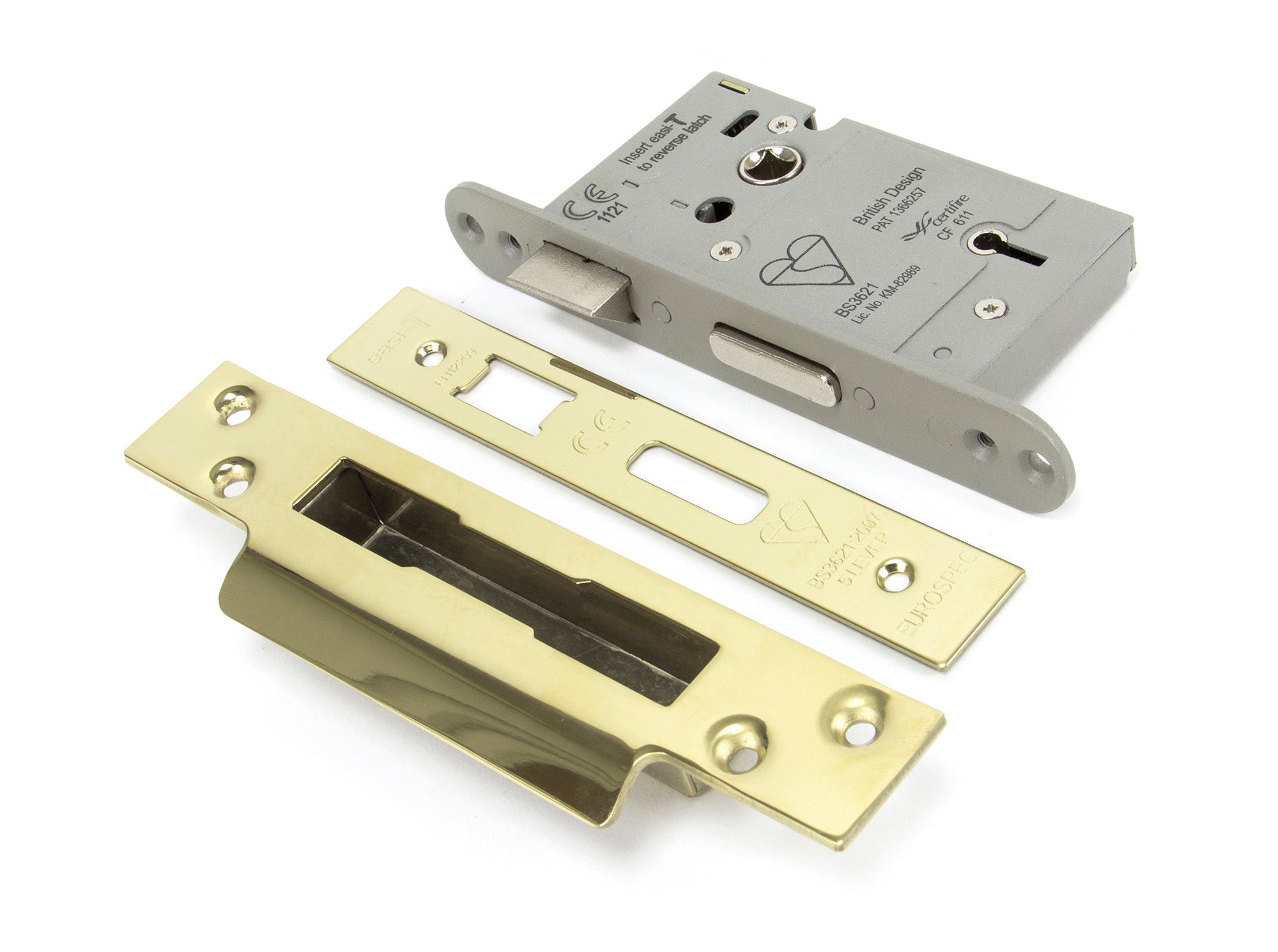 From The Anvil's PVD Brass 5 Lever Heavy Duty BS Sash Lock KA