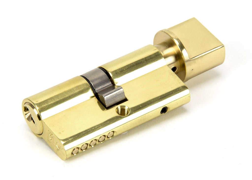 White background image of From The Anvil's Lacquered Brass 5 Pin Euro Cylinder/Thumbturn | From The Anvil