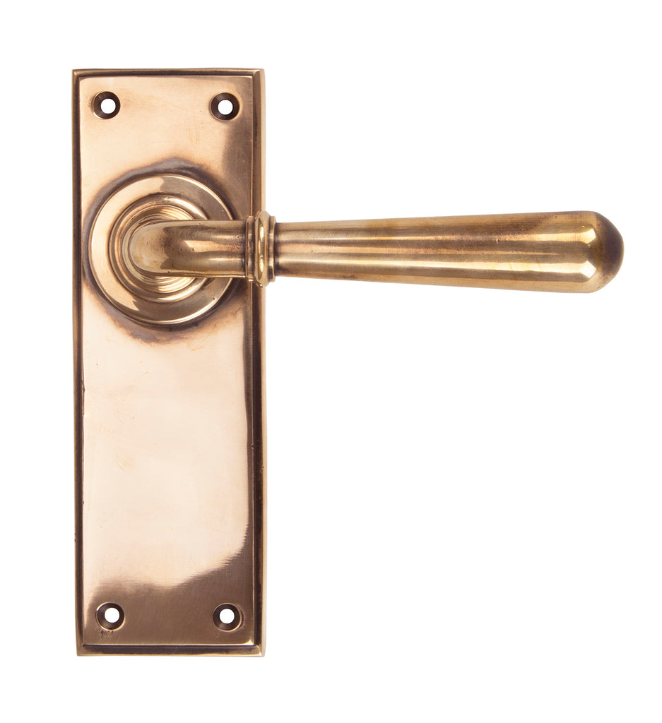 White background image of From The Anvil's Polished Bronze Newbury Lever Latch Set | From The Anvil