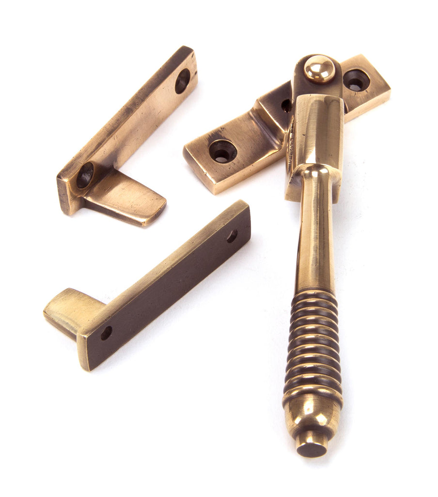 White background image of From The Anvil's Polished Bronze Night-Vent Locking Reeded Fastener | From The Anvil