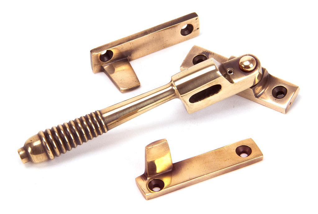 White background image of From The Anvil's Polished Bronze Night-Vent Locking Reeded Fastener | From The Anvil