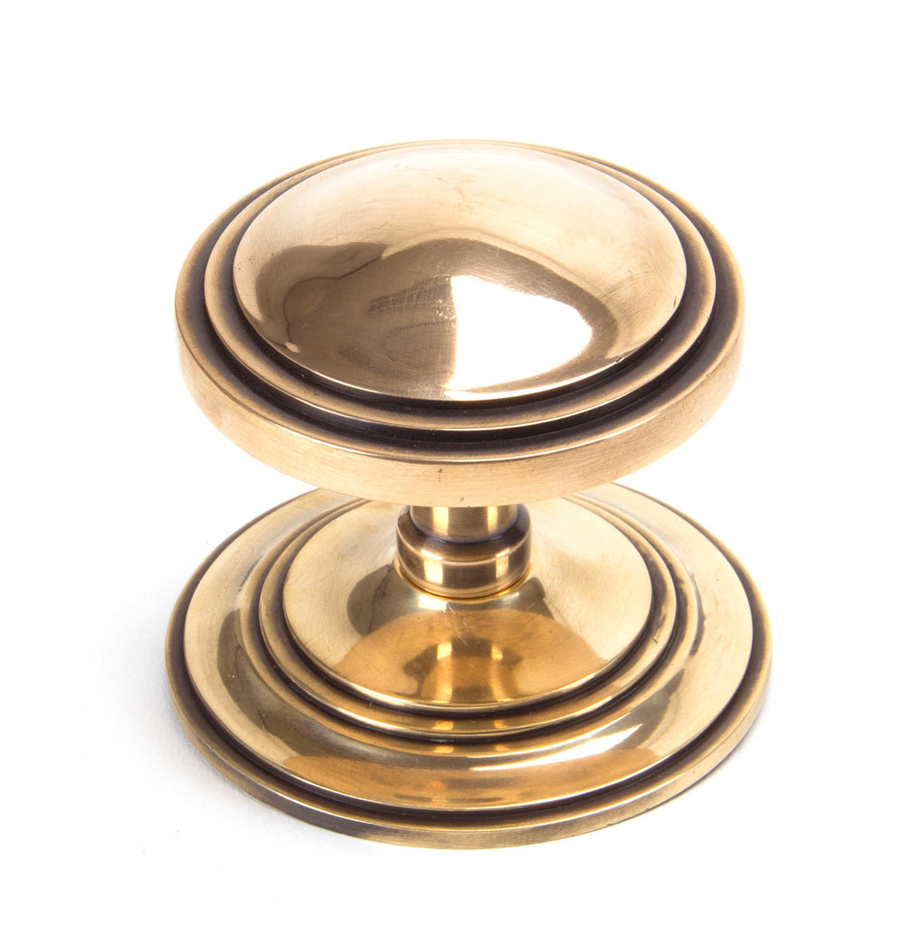White background image of From The Anvil's Polished Bronze Art Deco Centre Door Knob | From The Anvil