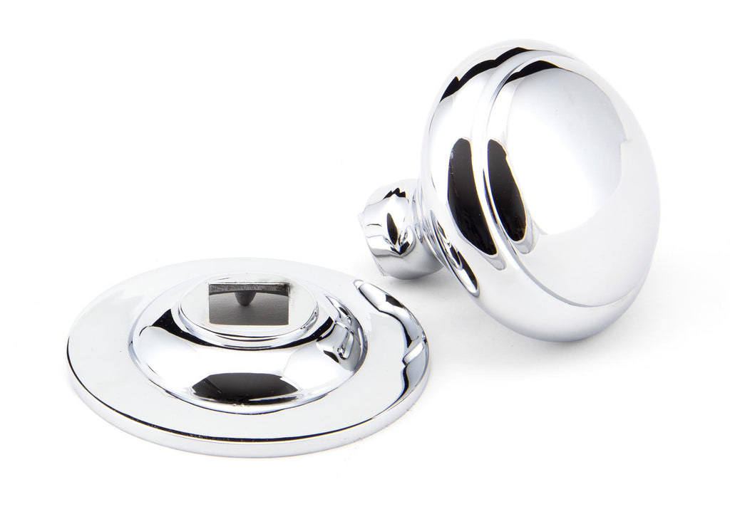 White background image of From The Anvil's Polished Chrome Round Centre Door Knob | From The Anvil