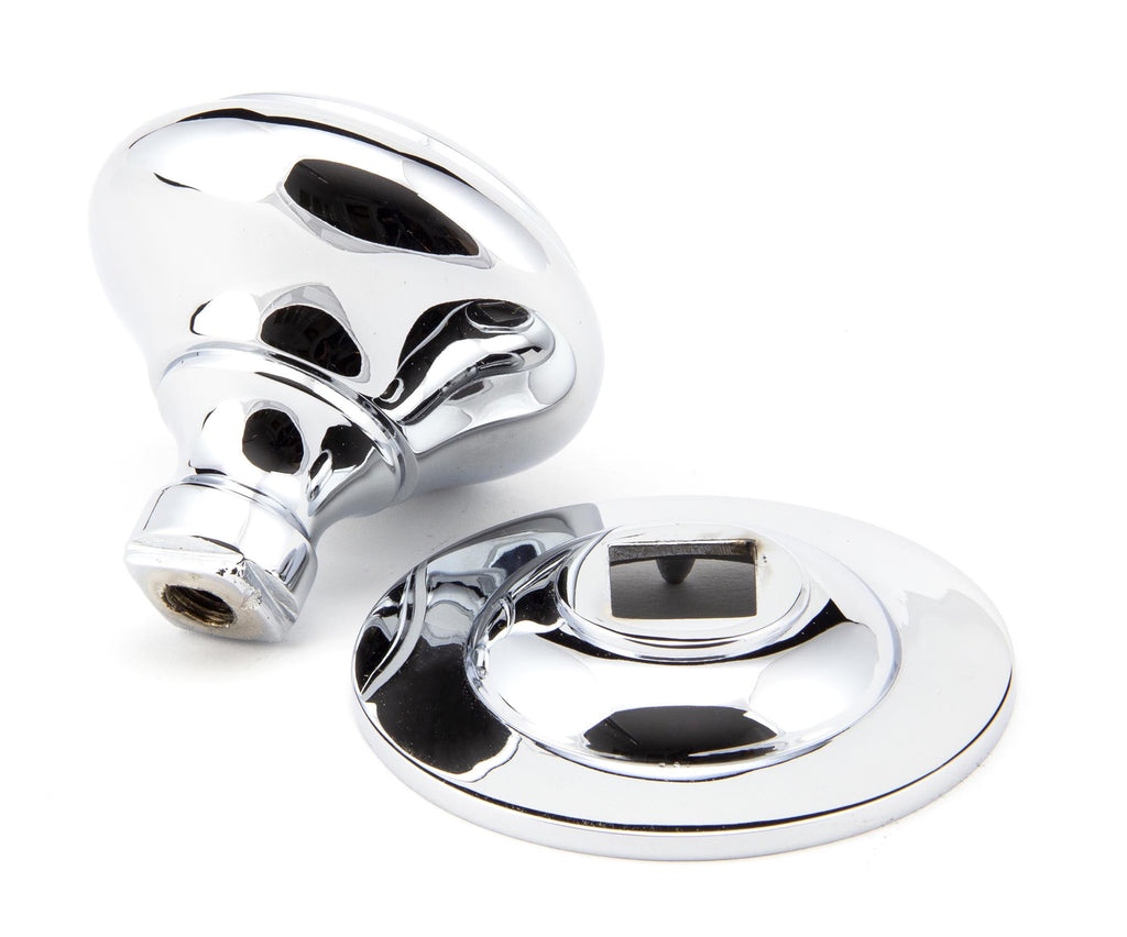 White background image of From The Anvil's Polished Chrome Round Centre Door Knob | From The Anvil