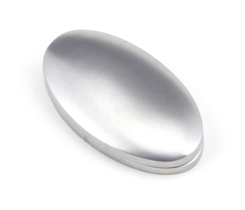 White background image of From The Anvil's Satin Chrome Oval Escutcheon | From The Anvil