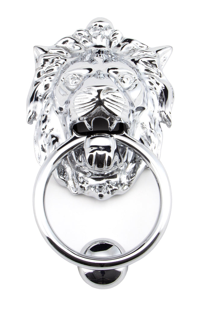 From The Anvil's Polished Chrome Lion's Head Door Knocker