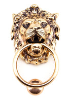 From The Anvil's Polished Bronze Lion Head Door Knocker
