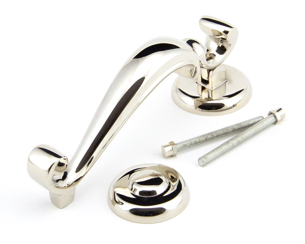 White background image of From The Anvil's Polished Nickel Doctor's Door Knocker | From The Anvil