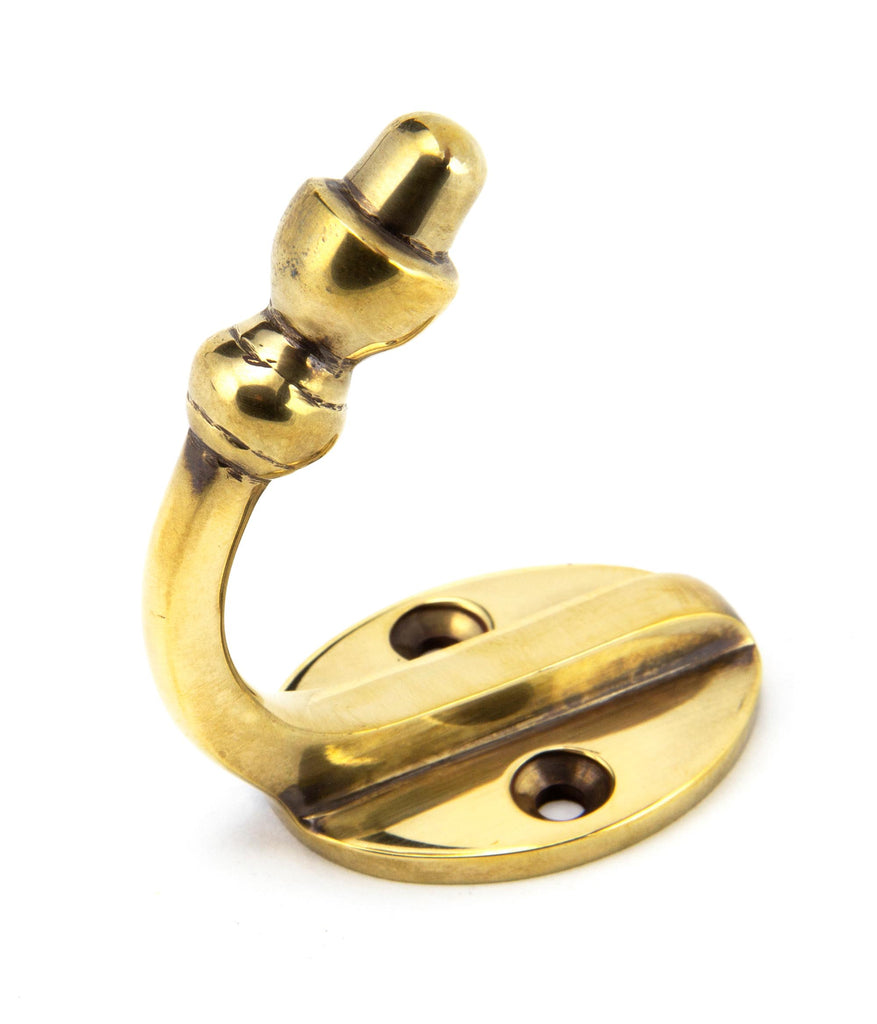 White background image of From The Anvil's Aged Brass Coat Hook | From The Anvil