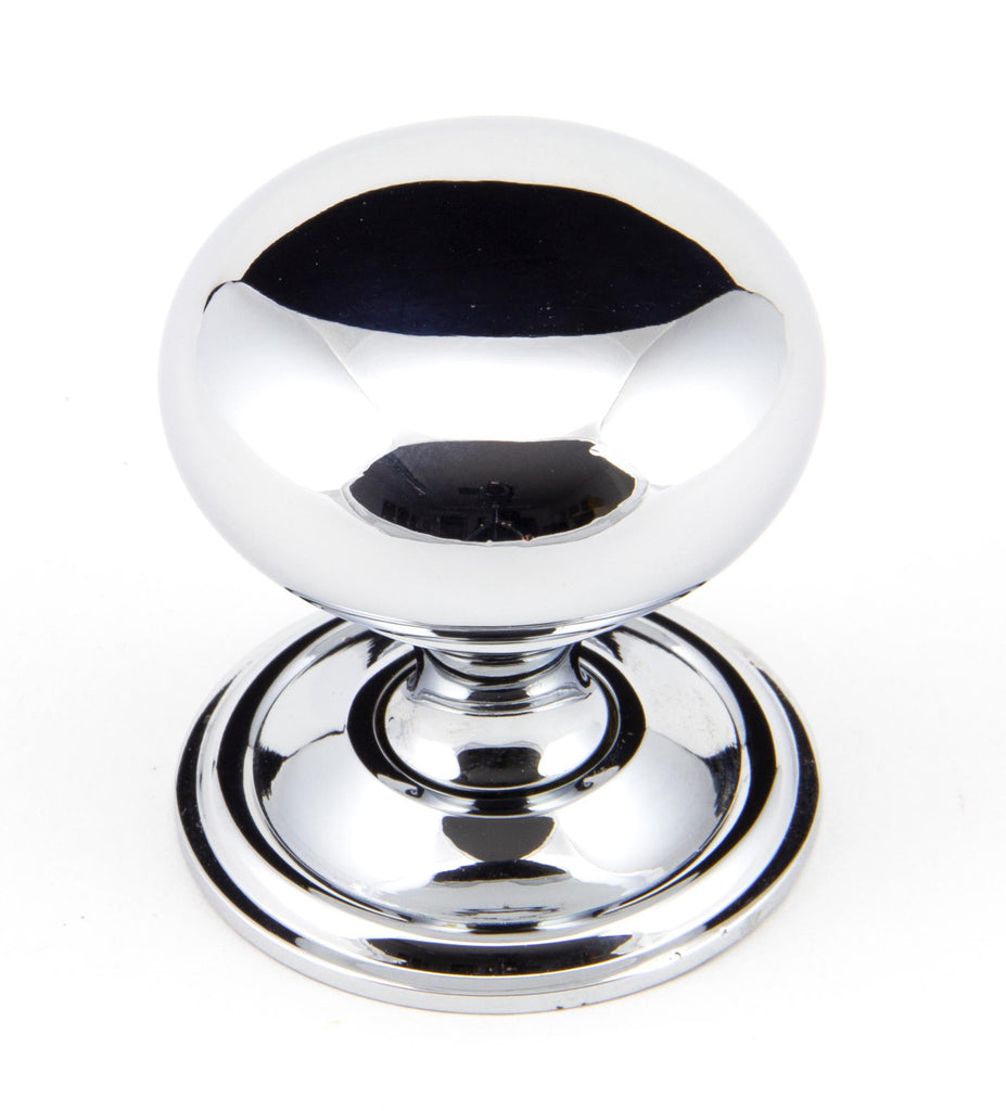 White background image of From The Anvil's Polished Chrome Mushroom Cabinet Knob | From The Anvil