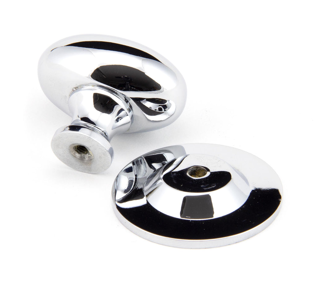 White background image of From The Anvil's Polished Chrome Oval Cabinet Knob | From The Anvil