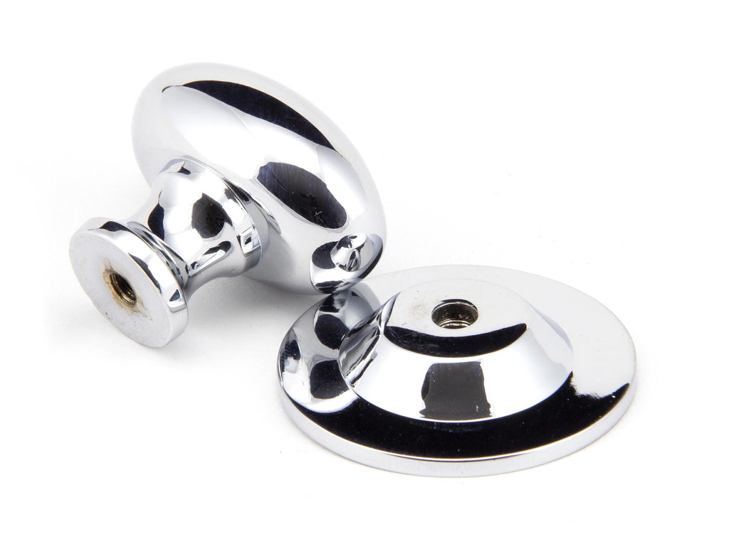 White background image of From The Anvil's Polished Chrome Oval Cabinet Knob | From The Anvil