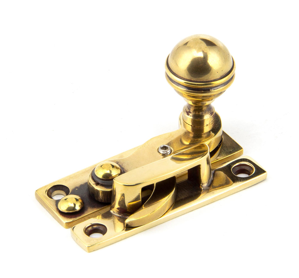 White background image of From The Anvil's Aged Brass Prestbury Sash Hook Fastener | From The Anvil