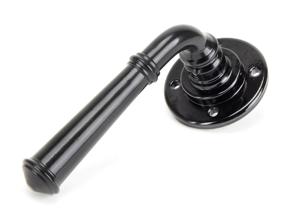 White background image of From The Anvil's Black Regency Lever on Rose Set | From The Anvil