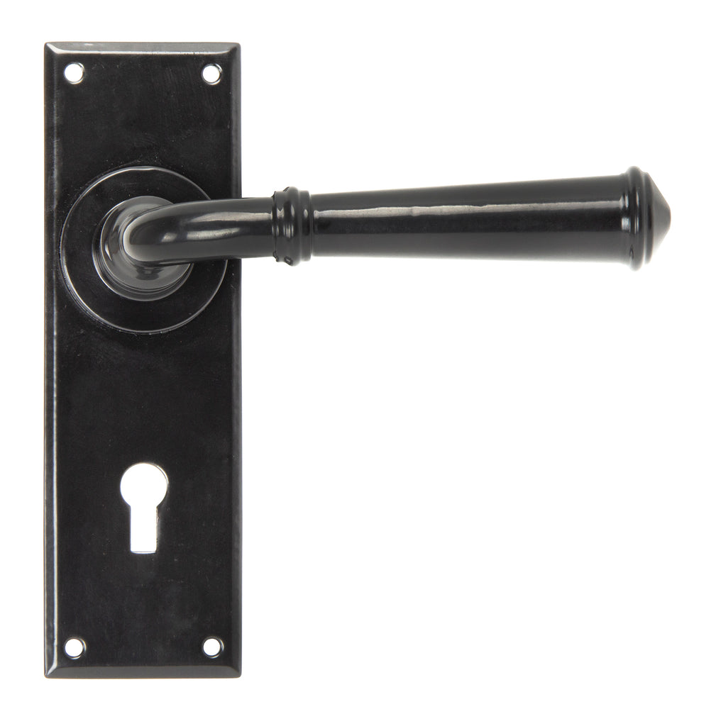 White background image of From The Anvil's Black Regency Lever Lock Set | From The Anvil