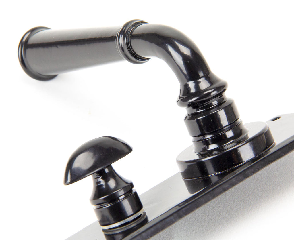 White background image of From The Anvil's Black Regency Lever Bathroom Set | From The Anvil