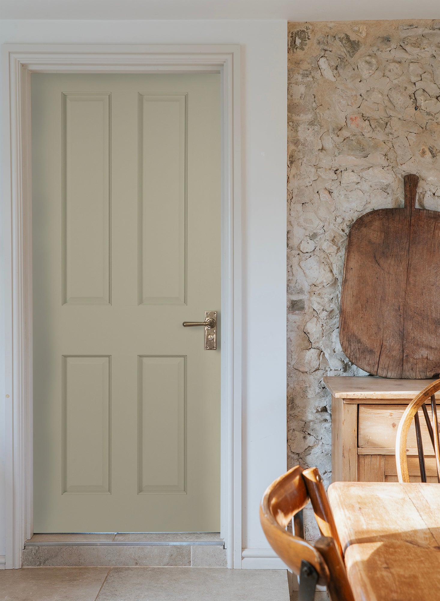 Hand Painted Oak 4 Panel Door in Farrow and Ball's French Grey