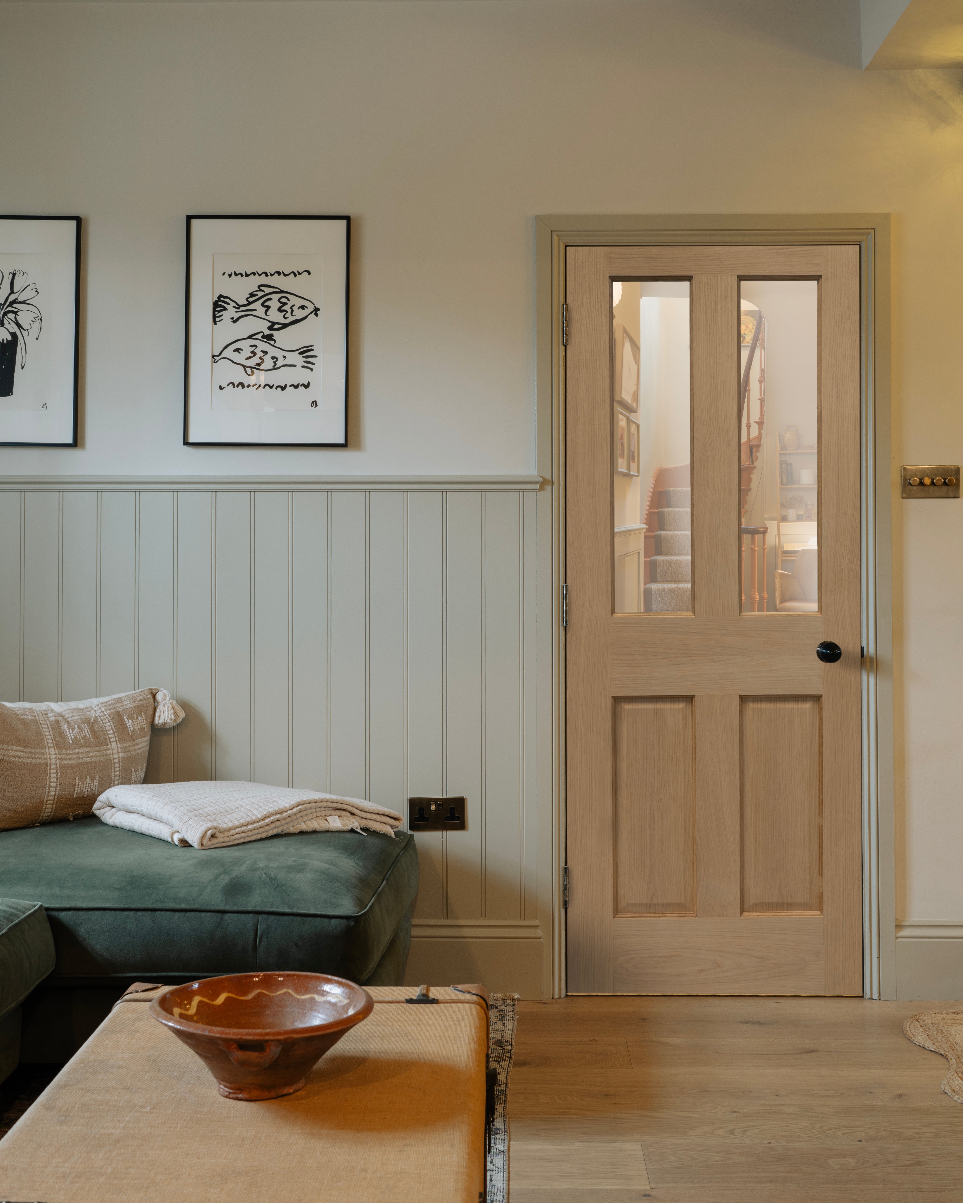 Unfinished 4 Panel Glazed Oak Door