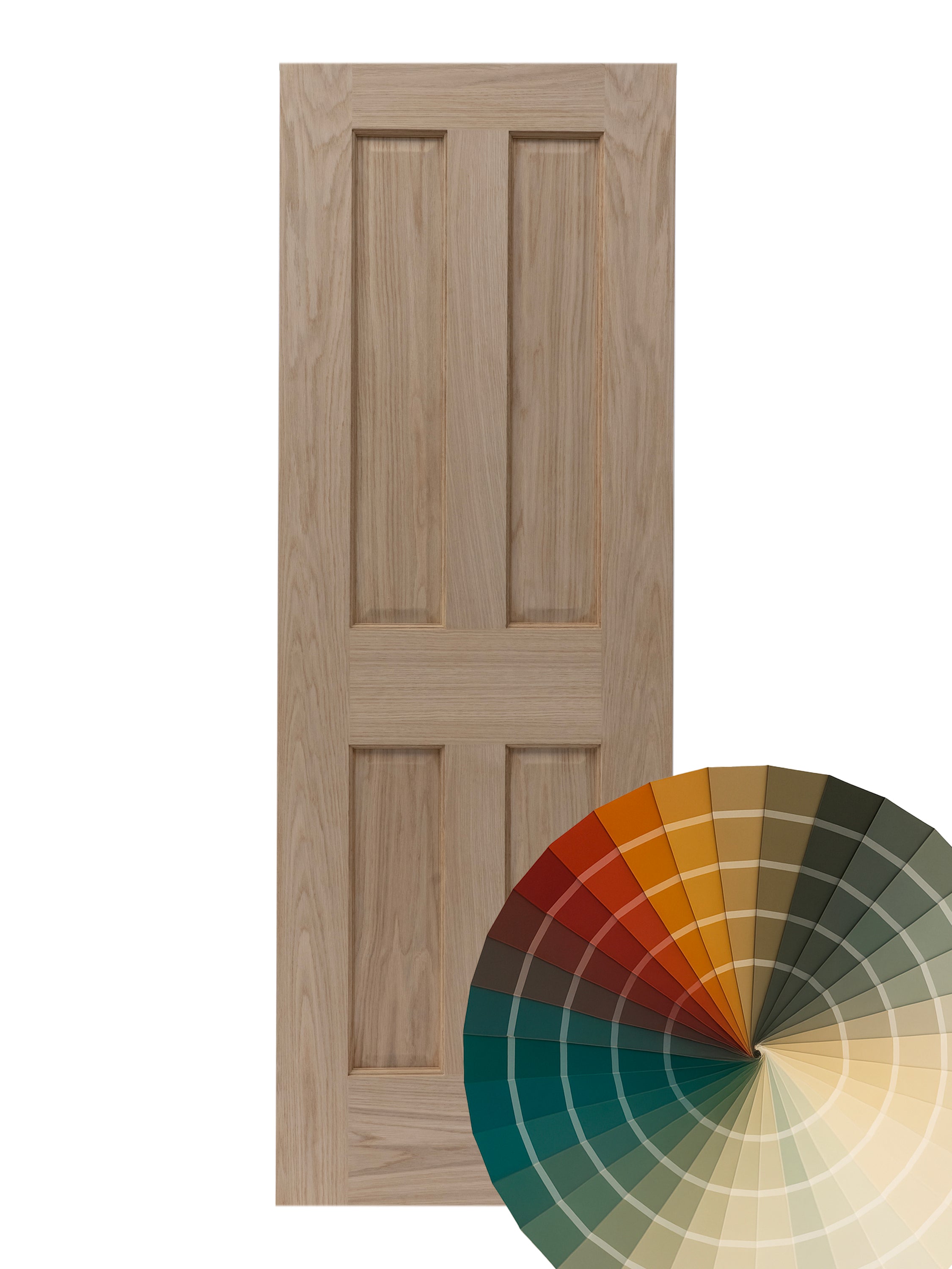 Hand Painted Oak 4 Panel Door in a bespoke Farrow and Ball paint colour
