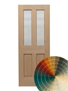 Hand Finished 4 Panel Glazed Oak Door