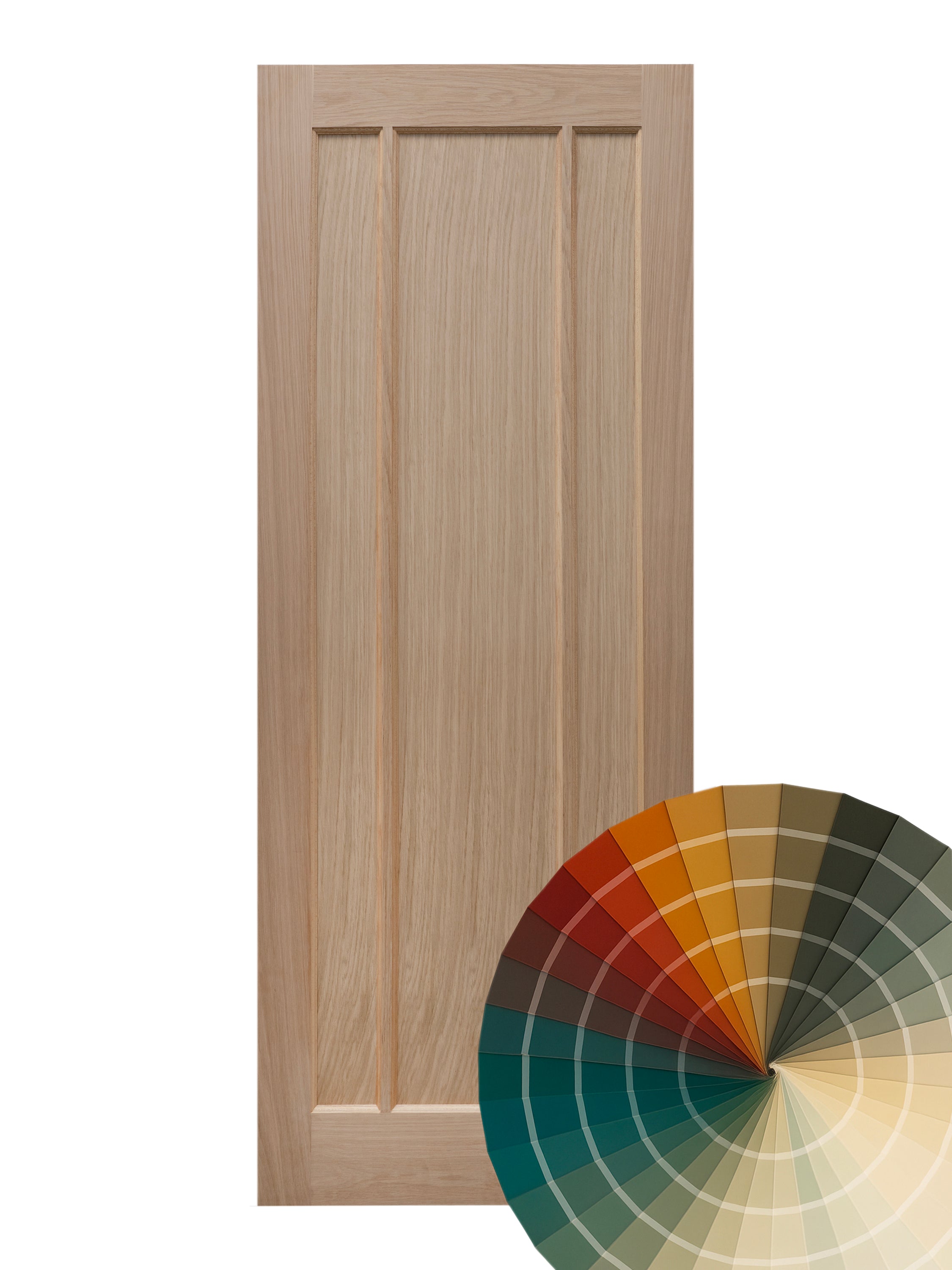 Hand Painted 3 Panel Oak Door in a Bespoke Farrow & Ball Colour