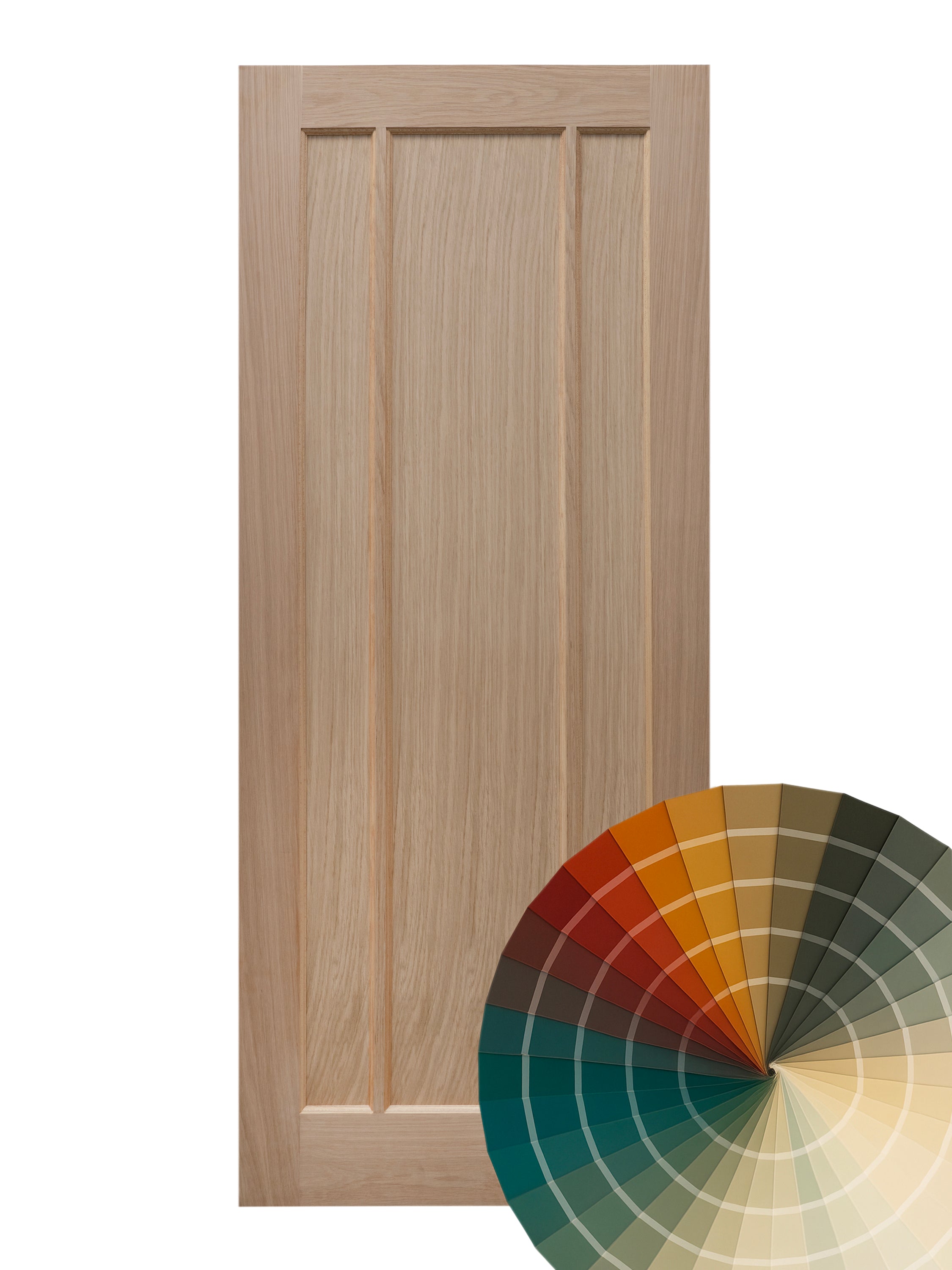 Hand Painted 3 Panel Oak Door in a Bespoke Farrow & Ball Colour