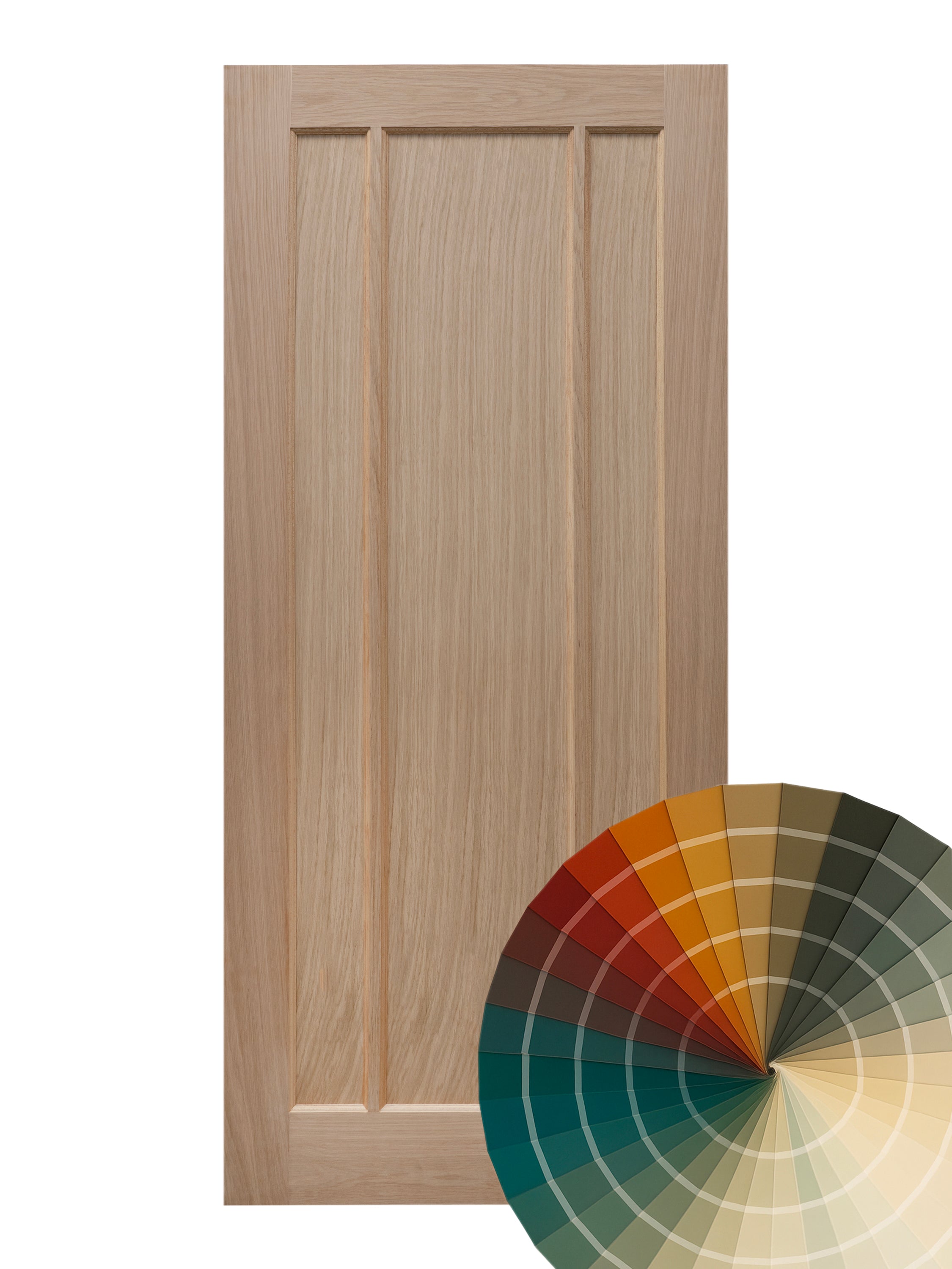 Hand Painted 3 Panel Oak Door in a Bespoke Farrow & Ball Colour