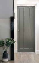 Hand Painted 3 Panel Oak Door in Farrow & Ball's Mouse's Back